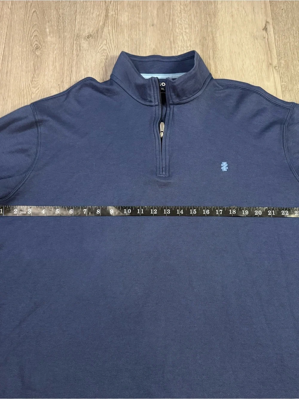 Izod Men’s Blue 1/4 Zip Long Sleeve Collared Polo Lightweight Sweater XL